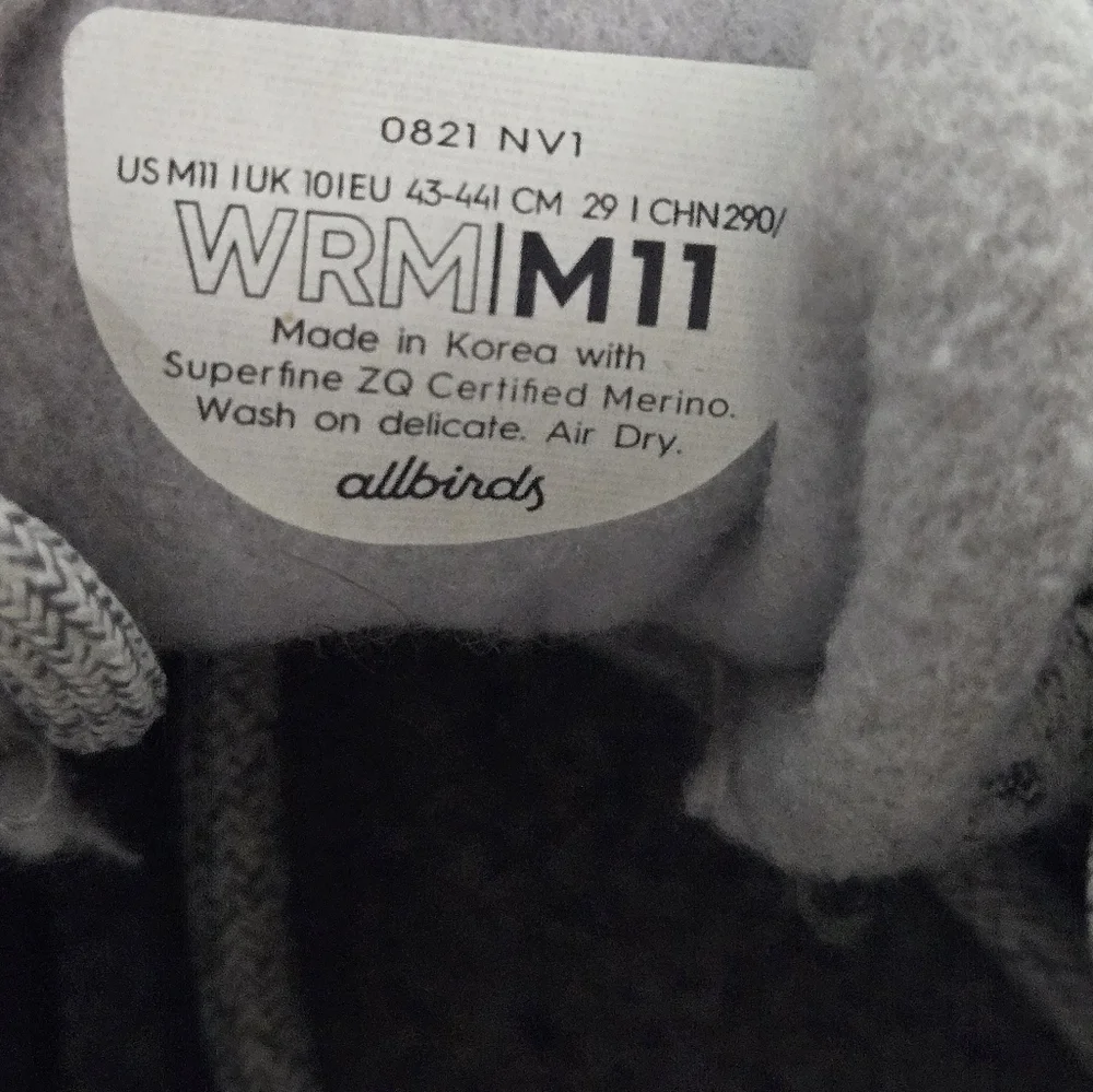Allbirds Light Gray Wool Sneakers 11